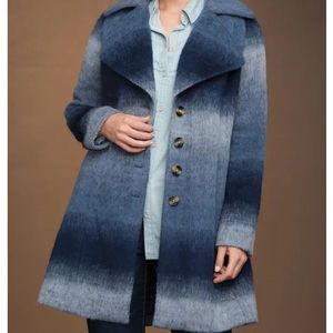 Romans ombre blue coat 18w wool blend nwot